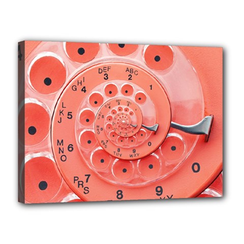 Apircot Orange Vintage Retro Rotary Dial Spiral Droste  Canvas 16  x 12  (Stretched) from ArtsNow.com