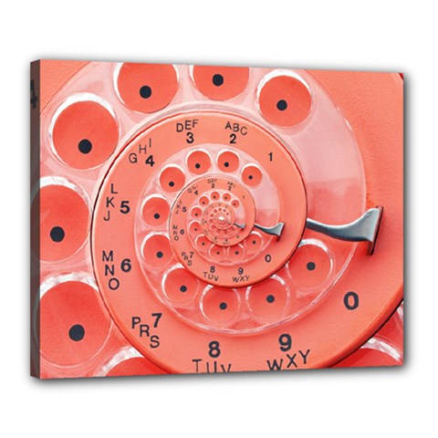 Apircot Orange Vintage Retro Rotary Dial Spiral Droste  Canvas 20  x 16  (Stretched) from ArtsNow.com