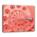 Apircot Orange Vintage Retro Rotary Dial Spiral Droste  Canvas 20  x 16  (Stretched)