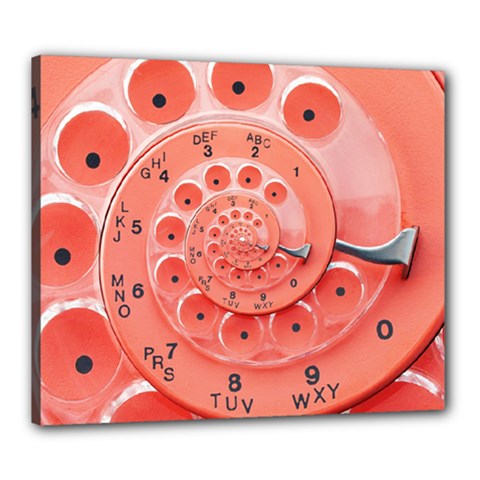 Apircot Orange Vintage Retro Rotary Dial Spiral Droste  Canvas 24  x 20  (Stretched) from ArtsNow.com