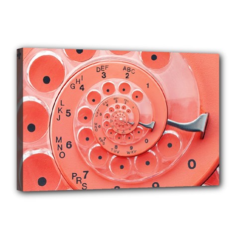 Apircot Orange Vintage Retro Rotary Dial Spiral Droste  Canvas 18  x 12  (Stretched) from ArtsNow.com