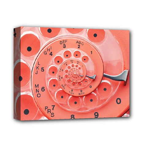 Apircot Orange Vintage Retro Rotary Dial Spiral Droste  Deluxe Canvas 14  x 11  (Stretched) from ArtsNow.com