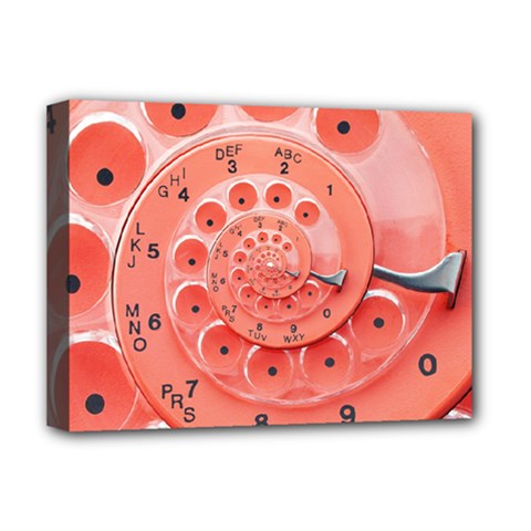 Apircot Orange Vintage Retro Rotary Dial Spiral Droste  Deluxe Canvas 16  x 12  (Stretched)  from ArtsNow.com