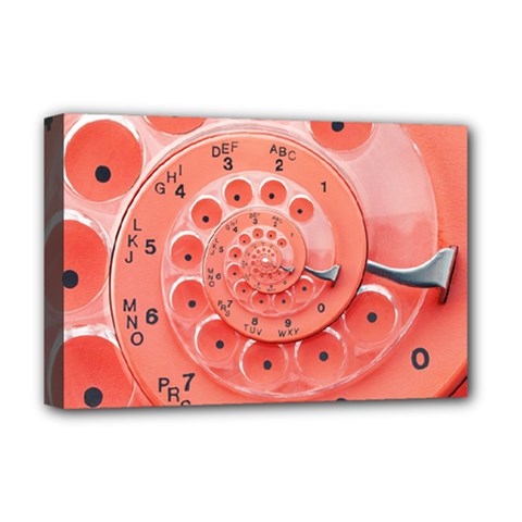 Apircot Orange Vintage Retro Rotary Dial Spiral Droste  Deluxe Canvas 18  x 12  (Stretched) from ArtsNow.com