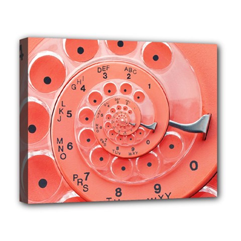 Apircot Orange Vintage Retro Rotary Dial Spiral Droste  Deluxe Canvas 20  x 16  (Stretched) from ArtsNow.com