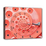 Apircot Orange Vintage Retro Rotary Dial Spiral Droste  Deluxe Canvas 20  x 16  (Stretched)