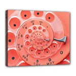 Apircot Orange Vintage Retro Rotary Dial Spiral Droste  Deluxe Canvas 24  x 20  (Stretched)