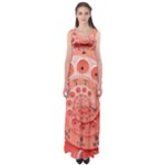 Apircot Orange Vintage Retro Rotary Dial Spiral Droste  Empire Waist Maxi Dress