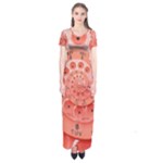 Apircot Orange Vintage Retro Rotary Dial Spiral Droste  Short Sleeve Maxi Dress