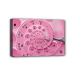 Retro Vintage Pink Rotary Dial Spiral Droste Mini Canvas 6  x 4  (Stretched)