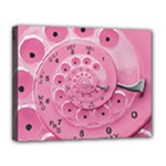 Retro Vintage Pink Rotary Dial Spiral Droste Canvas 14  x 11  (Stretched)