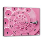 Retro Vintage Pink Rotary Dial Spiral Droste Canvas 16  x 12  (Stretched)