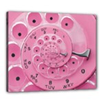 Retro Vintage Pink Rotary Dial Spiral Droste Canvas 24  x 20  (Stretched)