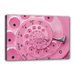 Retro Vintage Pink Rotary Dial Spiral Droste Canvas 18  x 12  (Stretched)