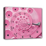 Retro Vintage Pink Rotary Dial Spiral Droste Deluxe Canvas 20  x 16  (Stretched)