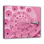 Retro Vintage Pink Rotary Dial Spiral Droste Deluxe Canvas 24  x 20  (Stretched)