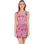 Retro Vintage Pink Rotary Dial Spiral Droste Bodycon Dress