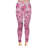 Retro Vintage Pink Rotary Dial Spiral Droste Leggings 