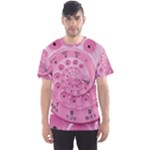 Retro Vintage Pink Rotary Dial Spiral Droste Men s Sport Mesh Tee