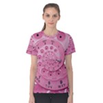 Retro Vintage Pink Rotary Dial Spiral Droste Women s Cotton Tee