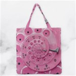 Retro Vintage Pink Rotary Dial Spiral Droste Grocery Tote Bag