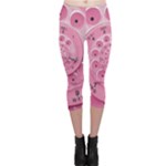 Retro Vintage Pink Rotary Dial Spiral Droste Capri Leggings 