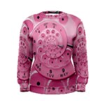 Retro Vintage Pink Rotary Dial Spiral Droste Women s Sweatshirt