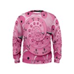 Retro Vintage Pink Rotary Dial Spiral Droste Kids  Sweatshirt