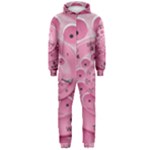 Retro Vintage Pink Rotary Dial Spiral Droste Hooded Jumpsuit (Men)