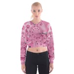 Retro Vintage Pink Rotary Dial Spiral Droste Women s Cropped Sweatshirt