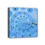 Retro Vintage Blue Rotary Dial Spiral Droste Mini Canvas 4  x 4  (Stretched)