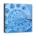 Retro Vintage Blue Rotary Dial Spiral Droste Mini Canvas 8  x 8  (Stretched)