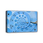 Retro Vintage Blue Rotary Dial Spiral Droste Mini Canvas 6  x 4  (Stretched)