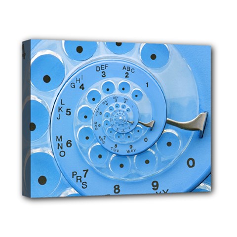 Retro Vintage Blue Rotary Dial Spiral Droste Canvas 10  x 8  (Stretched) from ArtsNow.com