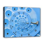 Retro Vintage Blue Rotary Dial Spiral Droste Canvas 14  x 11  (Stretched)