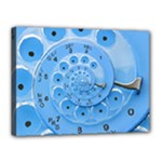 Retro Vintage Blue Rotary Dial Spiral Droste Canvas 16  x 12  (Stretched)