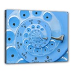 Retro Vintage Blue Rotary Dial Spiral Droste Canvas 20  x 16  (Stretched)