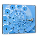 Retro Vintage Blue Rotary Dial Spiral Droste Canvas 24  x 20  (Stretched)