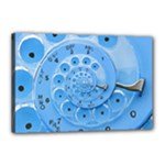 Retro Vintage Blue Rotary Dial Spiral Droste Canvas 18  x 12  (Stretched)