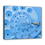 Retro Vintage Blue Rotary Dial Spiral Droste Deluxe Canvas 24  x 20  (Stretched)