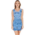 Retro Vintage Blue Rotary Dial Spiral Droste Bodycon Dress