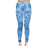 Retro Vintage Blue Rotary Dial Spiral Droste Leggings 