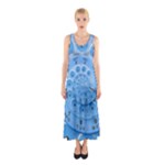 Retro Vintage Blue Rotary Dial Spiral Droste Sleeveless Maxi Dress