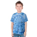 Retro Vintage Blue Rotary Dial Spiral Droste Kid s Cotton Tee