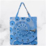 Retro Vintage Blue Rotary Dial Spiral Droste Grocery Tote Bag