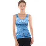 Retro Vintage Blue Rotary Dial Spiral Droste Tank Top