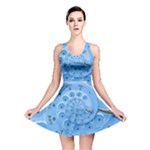 Retro Vintage Blue Rotary Dial Spiral Droste Reversible Skater Dress