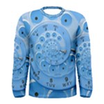 Retro Vintage Blue Rotary Dial Spiral Droste Men s Long Sleeve Tee