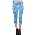 Retro Vintage Blue Rotary Dial Spiral Droste Capri Leggings 