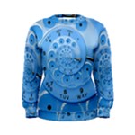 Retro Vintage Blue Rotary Dial Spiral Droste Women s Sweatshirt